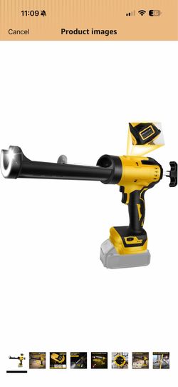 Cordless Caulking Gun Compatible with Dewalt 20V Battery, Anti-drip Function with LED Light and 6 Adjustable Speeds for Repairing Floor Tiles and Seal