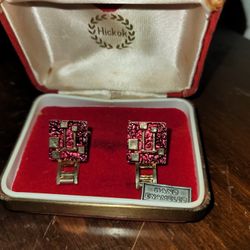 Enameled Mid-century Cuff Links 