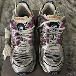Balenciaga Multicolor Runner Athletic Sneakers Lace Up Mesh Synthetic Low Top Size 42 Men’s
