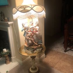 antique lamps with table from. Italy 