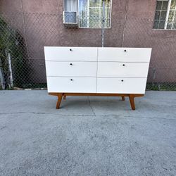 West Elm Mid Century Modern Double Wider Dresser Chest Of Drawers Cabinet 