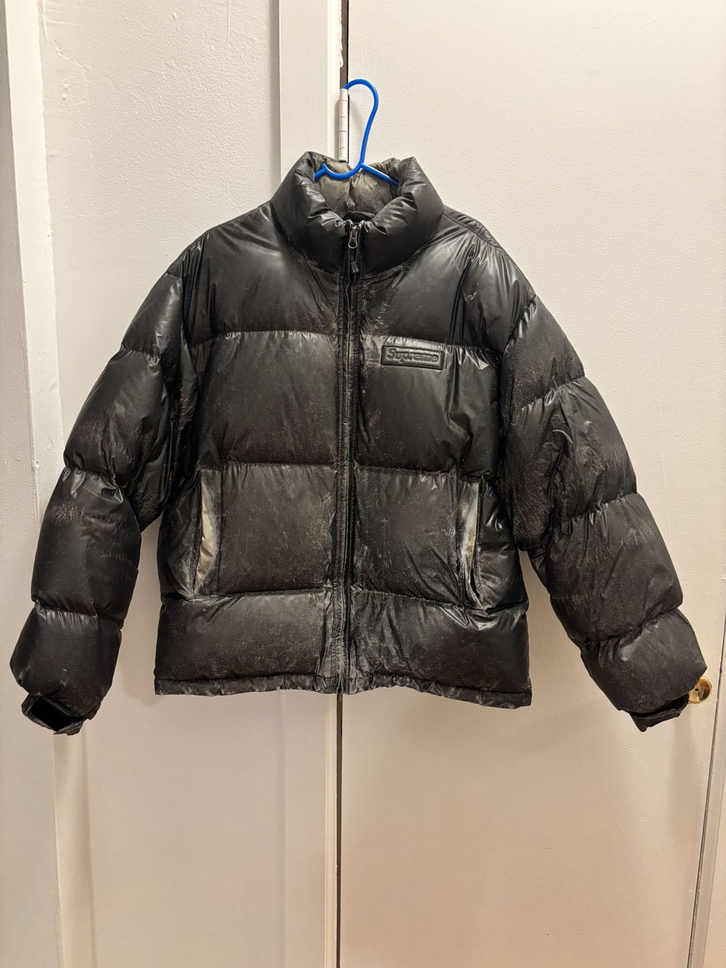 supreme reflective speckled down jacket