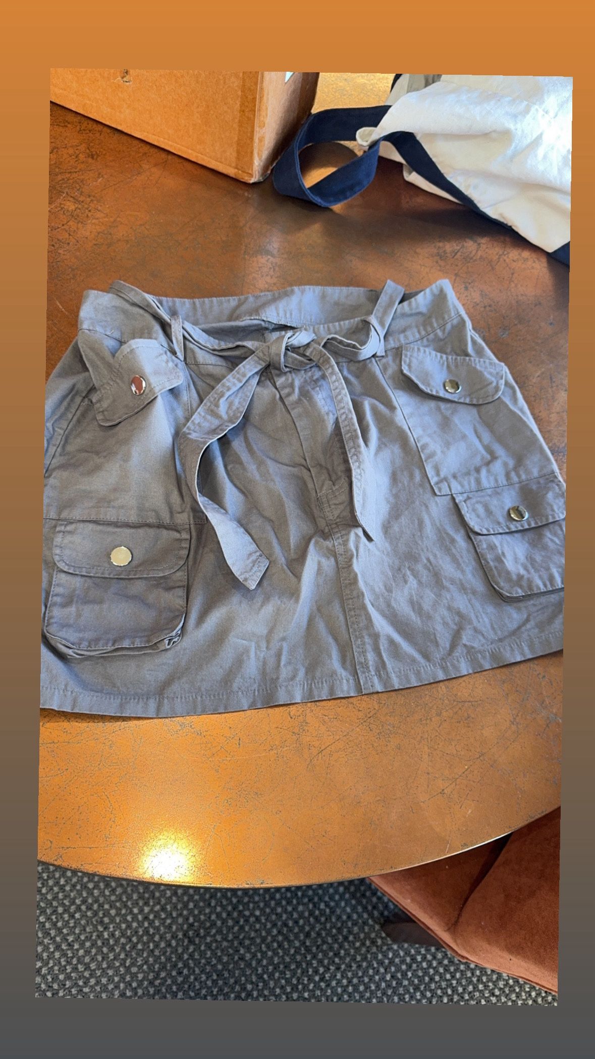 Mini Grey Cargo Skirt