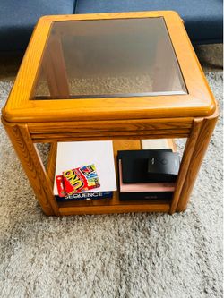 Moving Sale – Solid Wood Glass Top Coffee Table – Excellent Condition
