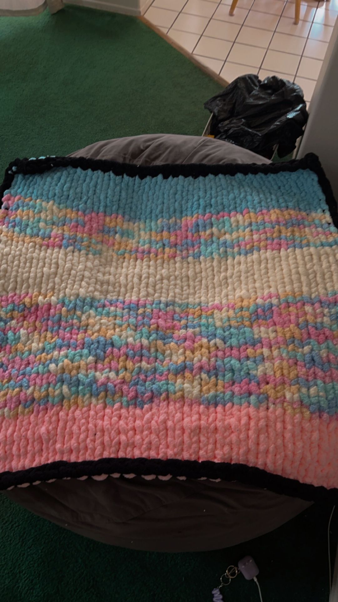 Handmade Pastel Chunky Knit Blanket