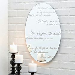 Nexxt Design Frameless French Script Oval Mirror (Man Ray Inspired)