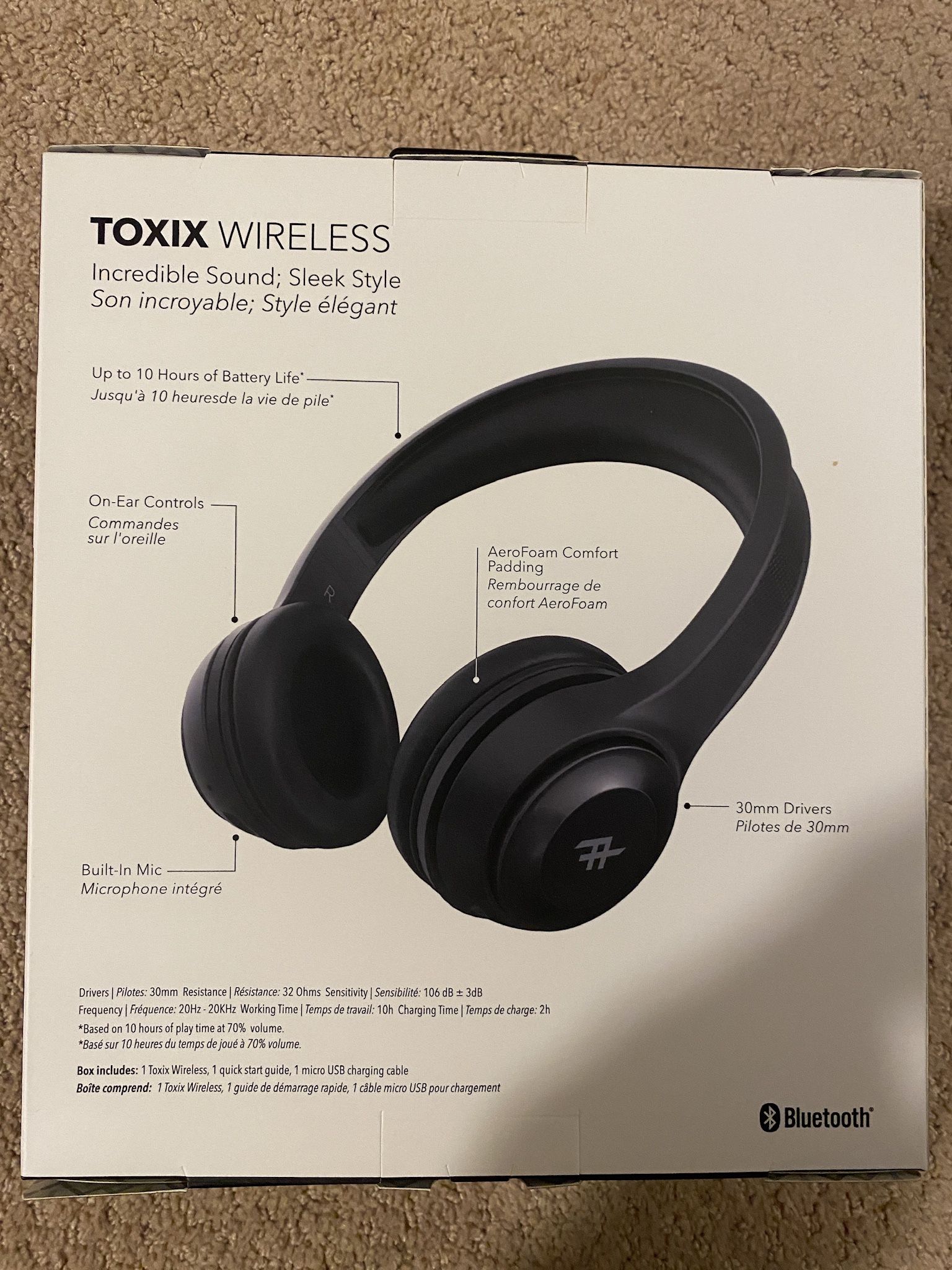 Bluetooth Headphones with built-in mic (10 hours battery)