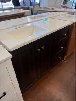 Bannister 43 in. Single Sink Dusk Freestanding Bath Vanity with White top 43 x 19" $380