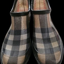 Burberry Nova Check Rubber Ankle Low-Top Rain Boots Women’s Sz 39/9