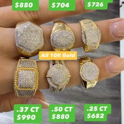 10K GOLD DIAMOND RINGS FOR MEN