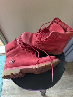Red Timberland Boots Women's Size 6