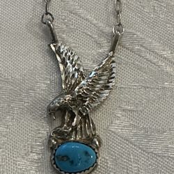 Sterling Silver Eagle with Turquoise 