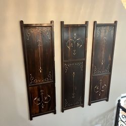 Wall Decor Panels - Matching Trio Brown