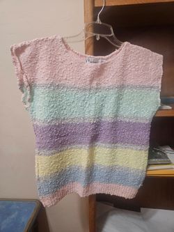 Carducci Pastel Sleeveless Knit Top Medium Vintage