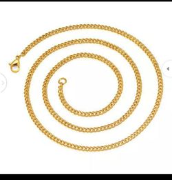 Filled Solid Black/Gold/Silver Plated Stainless Steel 3mm Curb Chains Link Metal Necklace Fol Women Men punk jewelry bijoux A92