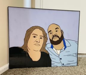 Glass Paintings Family, Friends, Pets, Anime & Cartoon Portraits Available LOCATED IN COVINA