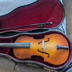 Vintage Mini Violin With Case And Bow