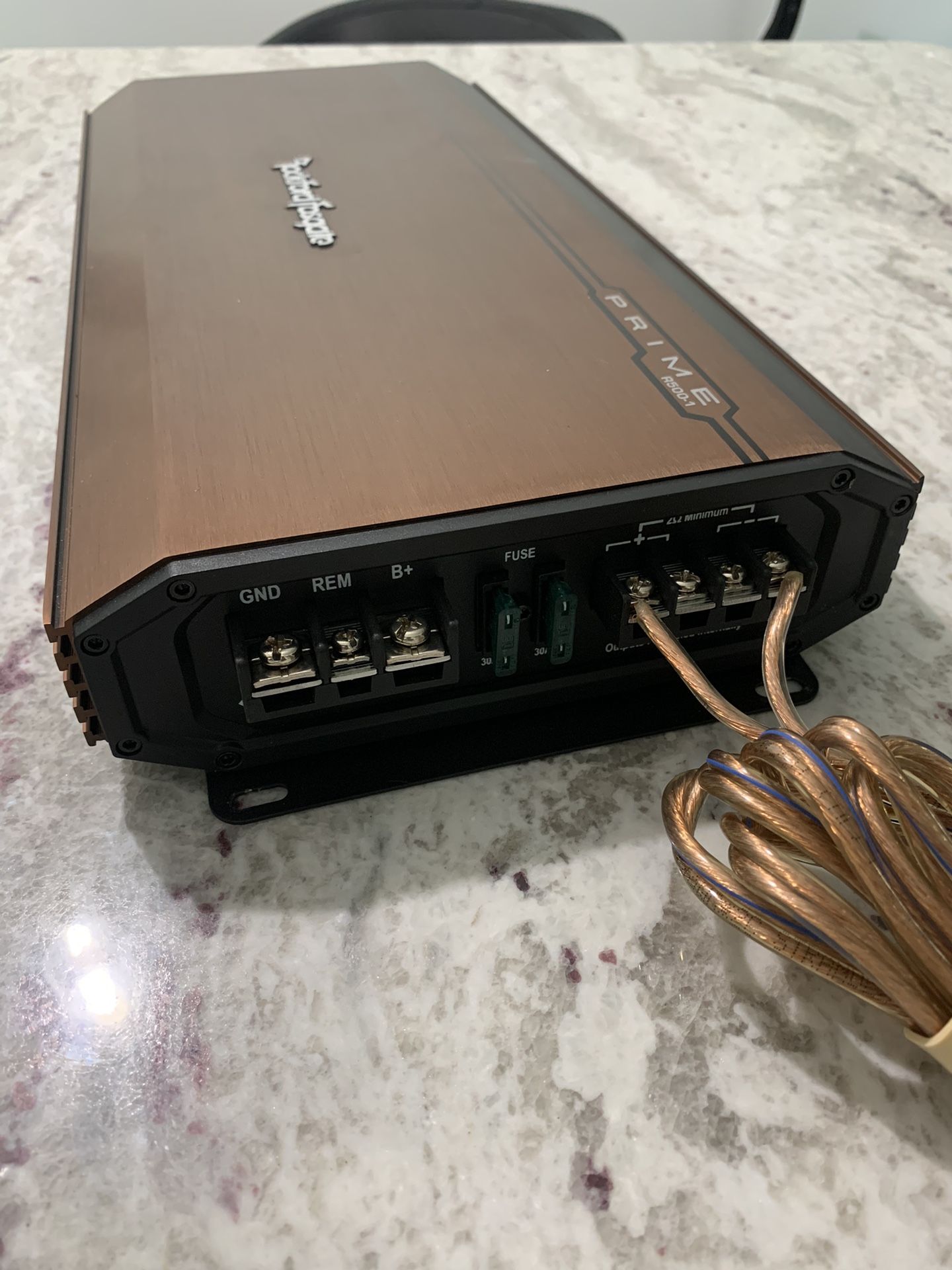 Rockford Fosgate Prime R500-1 Amplifier + Amp Cables for Sale in