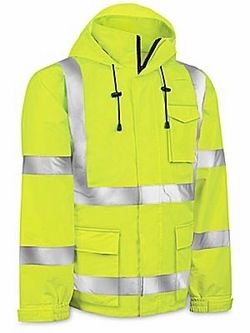 Alaska Airlines Hi-Vis Rain Jacket Size L – ANSI Class 3 – 2W International – New