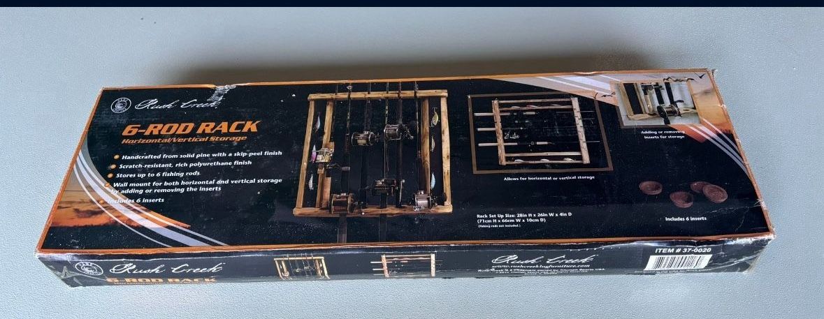 Rush Creek 6 Rod and Reel Fishing Rack