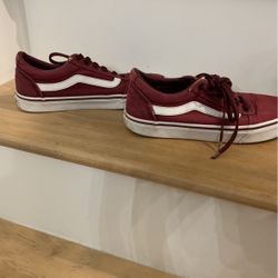 Red Lace Up Vans 