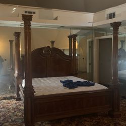 Poster Bed - W/ Armoire And Dresser -