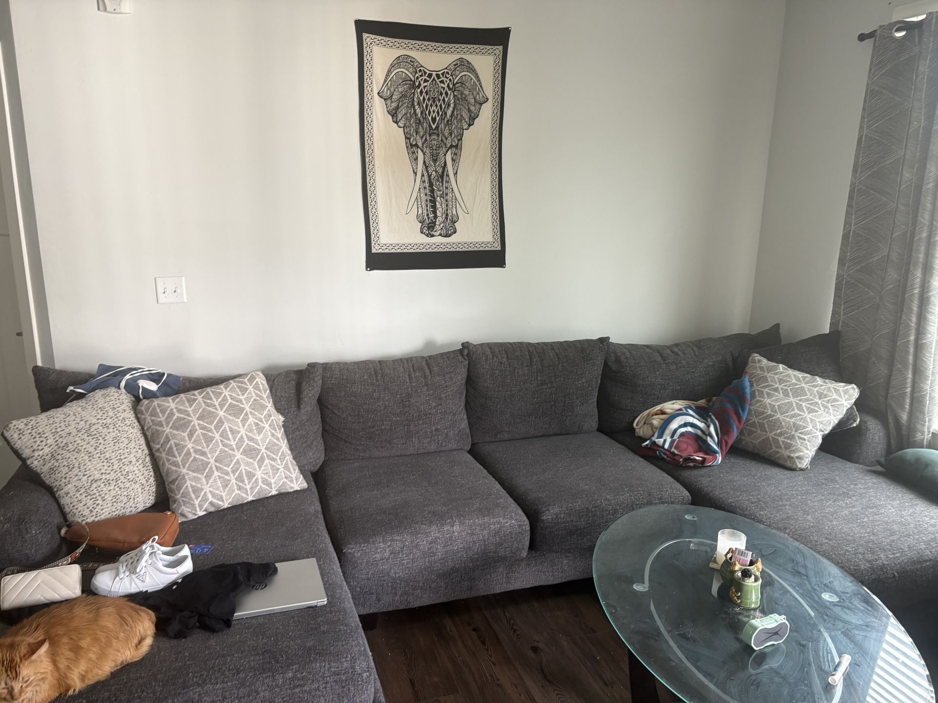 Grey L-Shape Couch