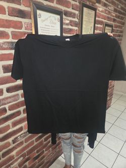 Plain Black Crew Neck T-Shirt 3xl