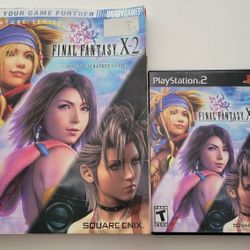 Final Fantasy X-2 (PlayStation 2, 2003) Black Label Video Game w/ Strategy Guide! PS2 RPG