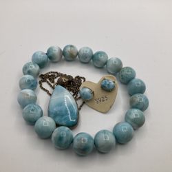 Larimar jewelry set