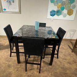 5PC Black Dining Table Set