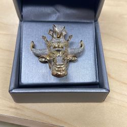 10 Kt Gold & Diamond Bull Charm