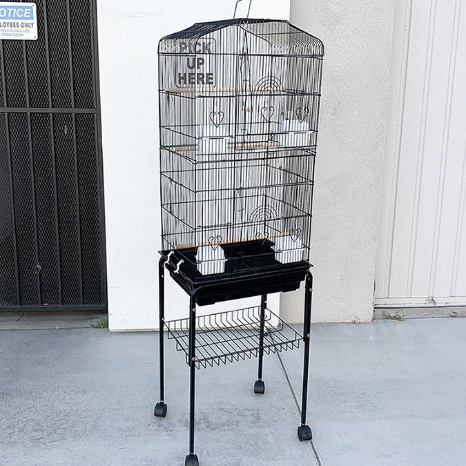 $60 (New in box) Small to medium bird cage 60” tall parrot parakeet cockatiel bird cage 18x14x60” rolling stand