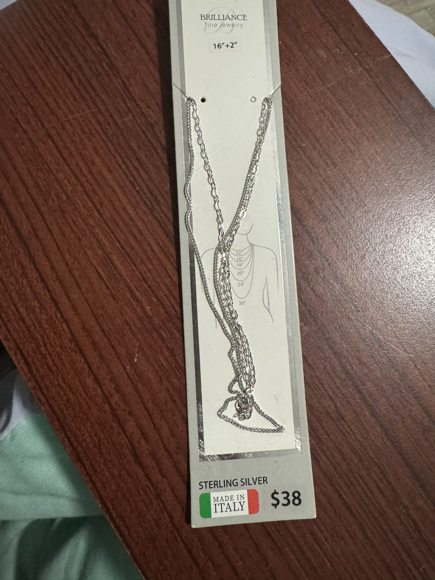 New 2 Sterling Silver Necklaces 