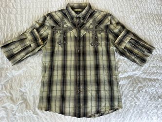 Roar Mens Embroidered Long Sleeve Shirt - Size Medium
