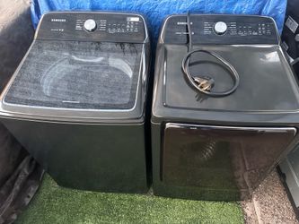 Samsung Smart•Care• Speed Wash Top Load Washer and Electric Dryer!