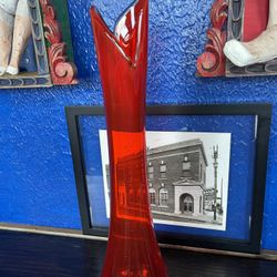 Red LE Smith 26 inch vase