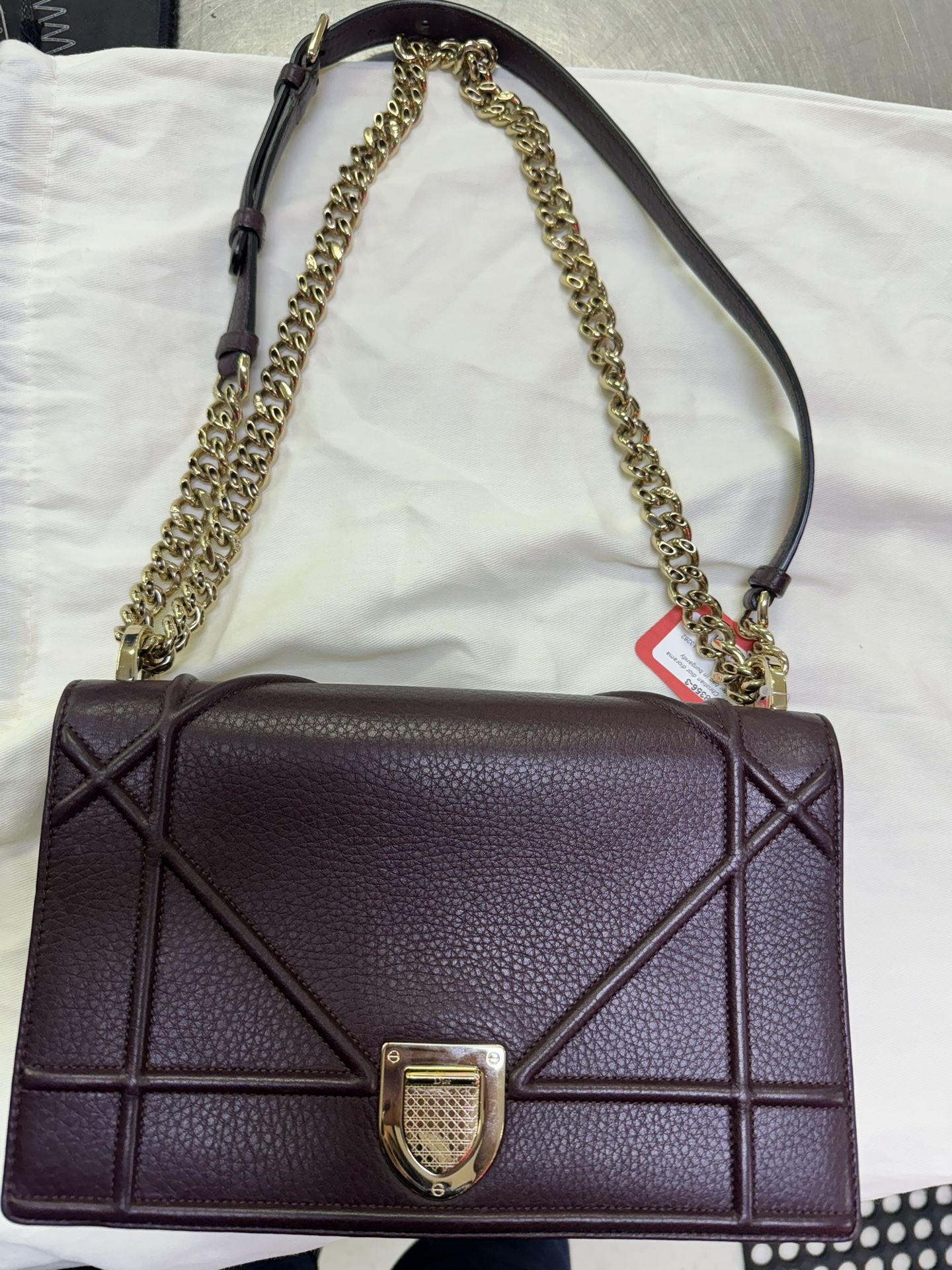 Dior Diorama Burgundy Gold Bag 