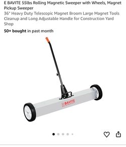 BAVITE 55lb Rolling Magnetic Sweeper with Wheels