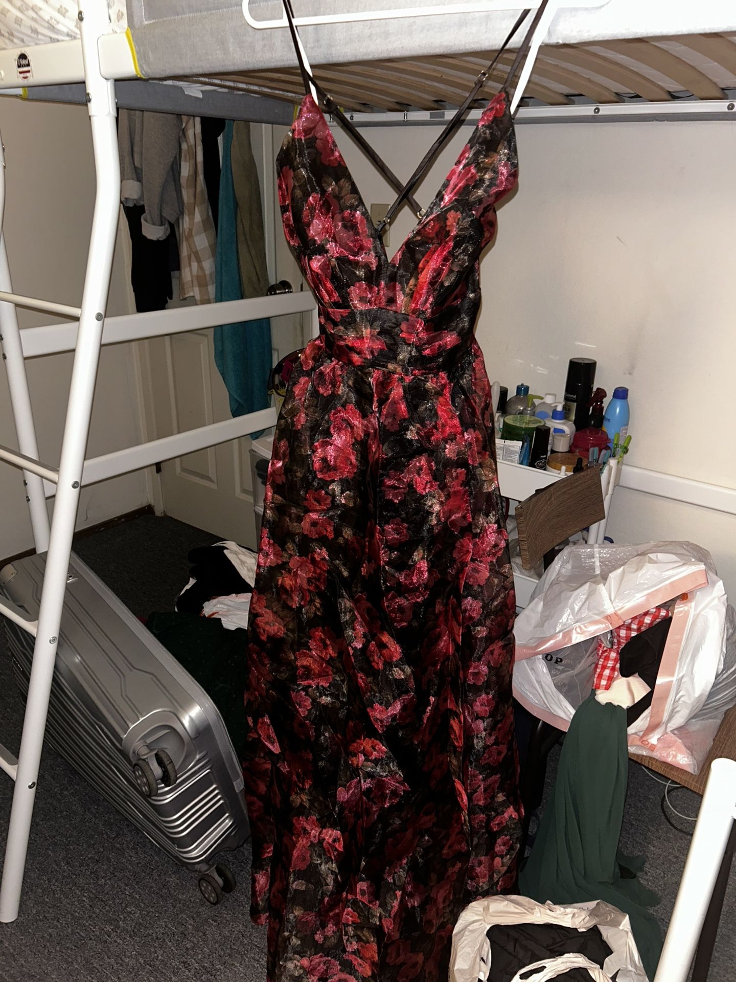 LULUS BLACK ROSE FORMAL DRESS