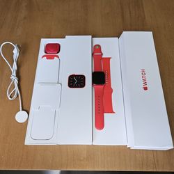 APPLE WATCH 6 SERIES 40MM RED ALUMINUM CASE RED SPORT BAND (Cellular + GPS)