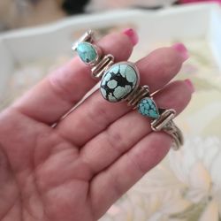 Vintage Turquoise And Silver Bracelet ,was $150 Marked Down AVAILABLE 