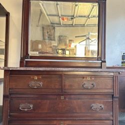 Antique Dresser With Mirror 