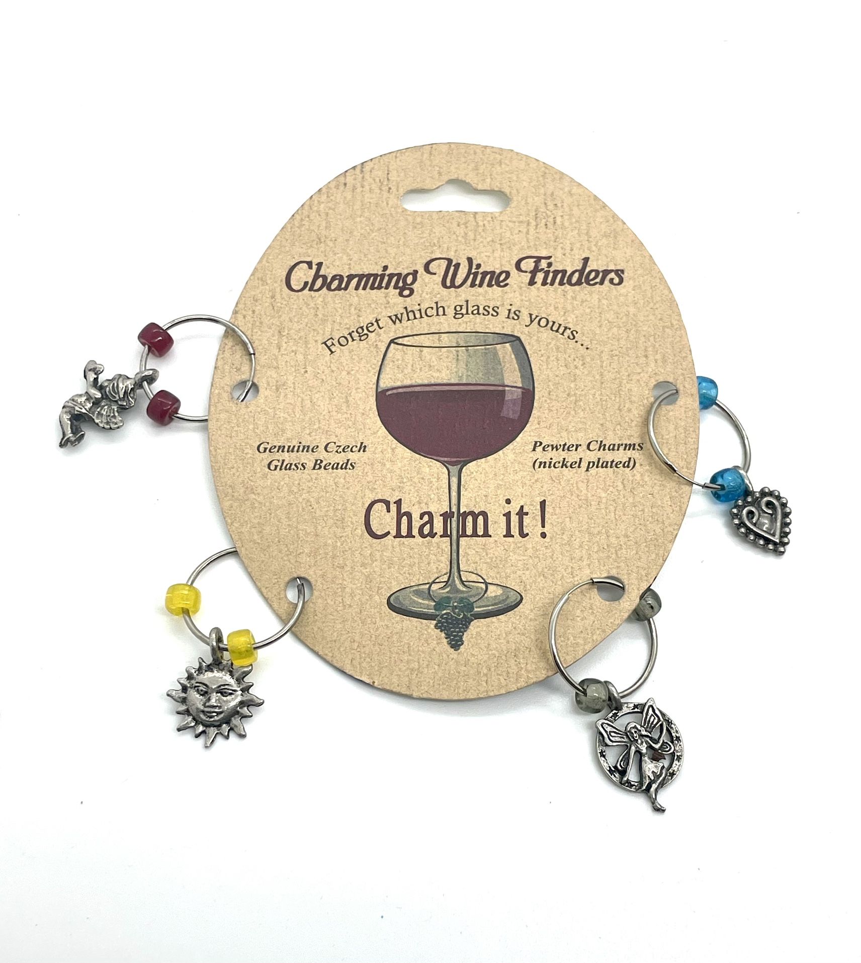New Czech Glass Wine Glass Charms