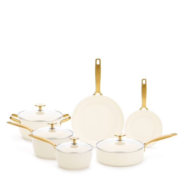 NEW! GreenPan X GOOP 10-Piece Ceramic Nonstick Cookware Set in Cream from Nordstrom