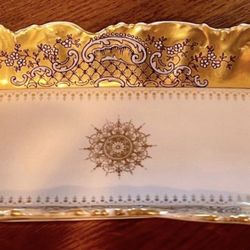 Limoges France all gold rim platter 5249 Vintage