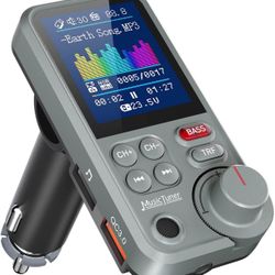 FM Bluetooth Transmitter for Car 1.8" Color Screen for Hands Free Calls