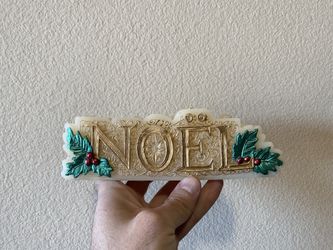 Large golden Noel Christmas tree ornament holiday decor candle