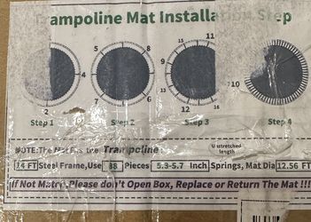 14 Ft Trampoline, 88 Hook, 12.56 Diameter