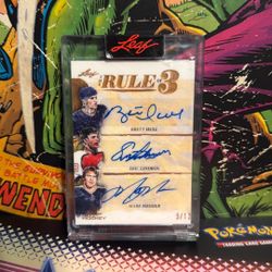 B. Hull - E. Lindros - M. Messier 2022 Art Of Hockey Rule Of 3 Triple